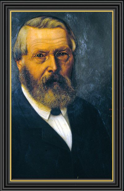 1878, Ablösung Adolf Aichs durch Caspar Büble. Bischof Karl Joseph von Hefele versetzt Adolf Aich 1878 in die Pfarrei in Wilhelmskirch. Der Verwaltungsrat der Pflegeanstalt ernennt darauf Caspar Bueble, bisheriger Kassier des St. Johann-Vereins, zum Vorstand. Als Laie kann er gemäß der Vereinssatzung das Amt nur provisorisch bekleiden, da kein geeigneter Nachfolger gefunden wird, bleibt er allerdings bis 1889 in dieser Position und springt bis zu seinem Tod im Jahr 1918 immer wieder zeitweise als Vorstand ein. Sein ökonomisches Geschick kommt Liebenau sehr zugute, die Pflegeanstalt wird auf ein sicheres finanzielles Fundament gestellt.  Das Bild zeigt ein gemaltes Porträt des Caspar Bueble um circa 1899.