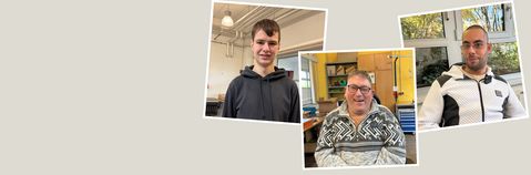 Das Bild ist eine Collage von drei Porträtbildern einzelner Männer