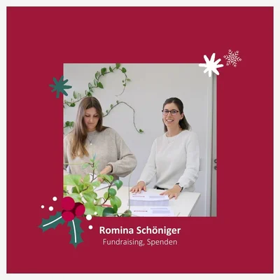 Türchen des Adventskalenders Das Foto zeigt zwei Mitarbeiterinnen aus dem Fundraising.