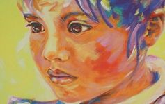 Kunstausstellung „Kennst du dich schon?" von Yo Ingeborg Christner Das Bild zeigt ein gemaltes Frauenporträt