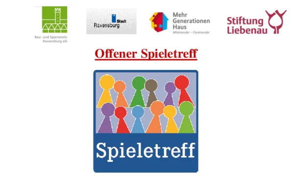 Spielen verbindet! Offener Spieletreff - jeden 1. Freitag im Monat von 15.30 bis 17.00 Uhr und jeden 3. Freitag im Monat von 18.00 bis 19.30 Uhr