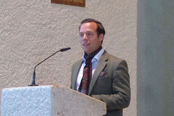 Rosenharzer Sommerfest 2025 Bürgermeister Patrick Söndgen hält eine Rede.