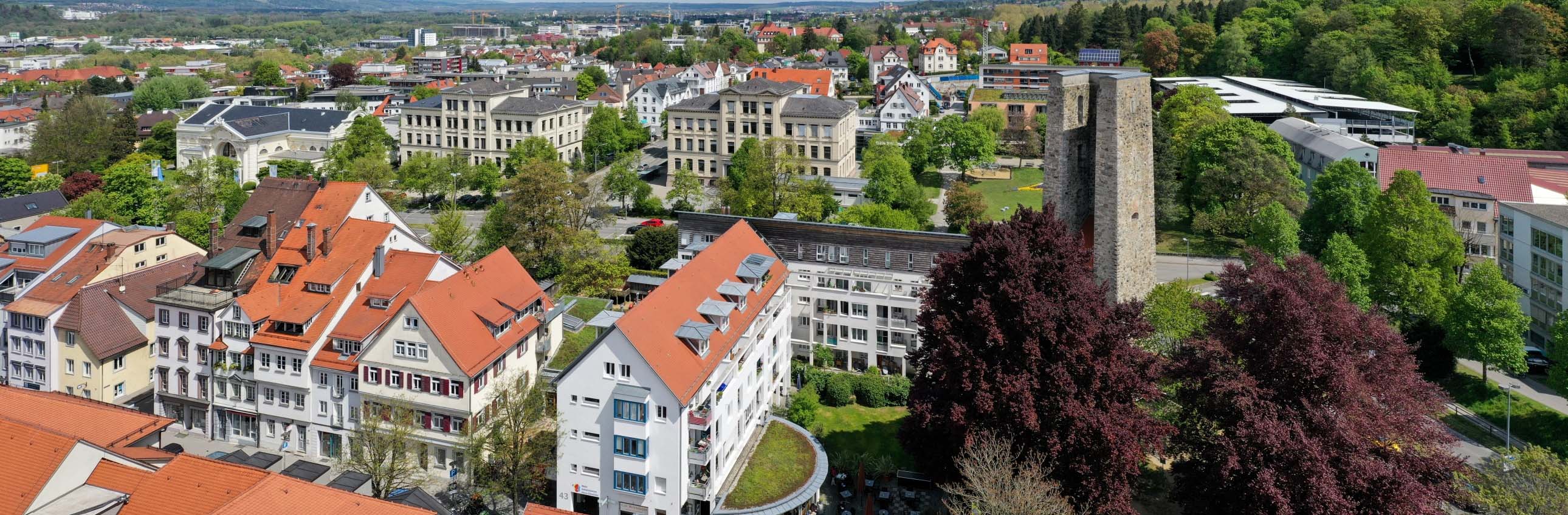 Das Bild zeigt den Lebensraum Gänsbühl in Drohnenansicht
