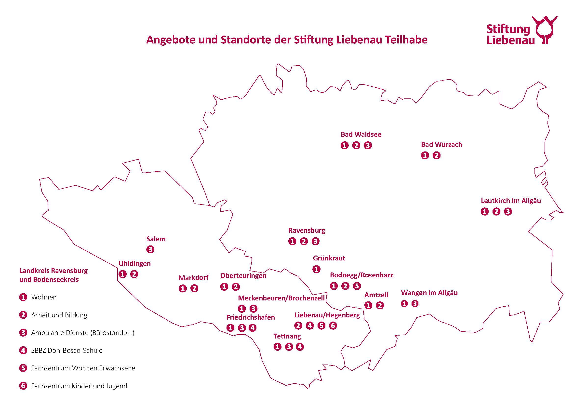Angebote Standorte Bodenseekreis und LK Ravensburg